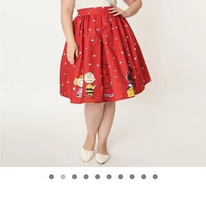 Red Peanuts Valentines Day Plus size Women's Skirt